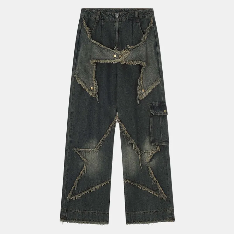 Extreme | Patch Embroidered Straight-Leg Jeans