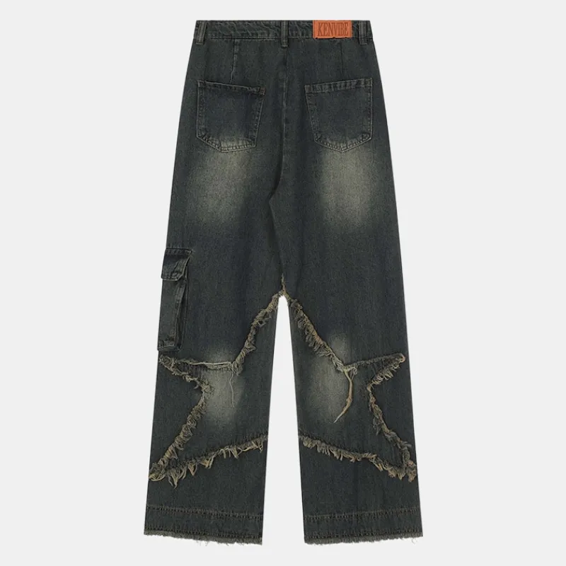 Extreme | Patch Embroidered Straight-Leg Jeans