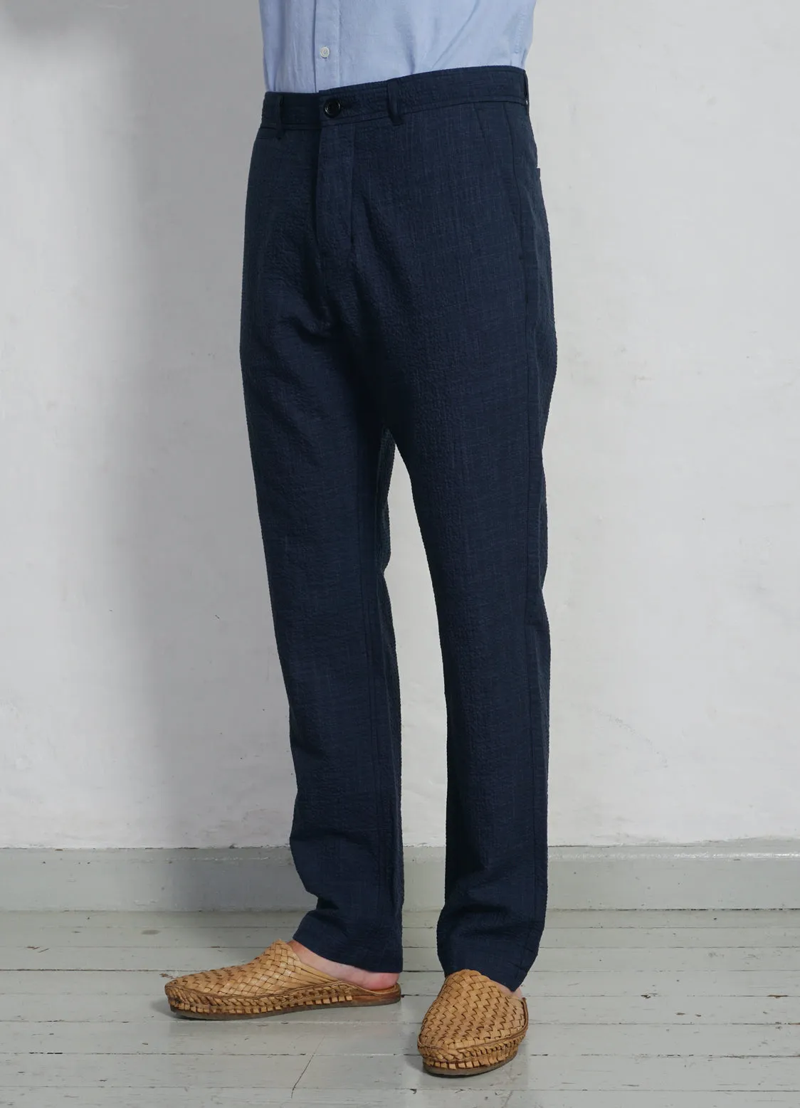 FRED | Regular Cut Trousers | Crinkle Blue