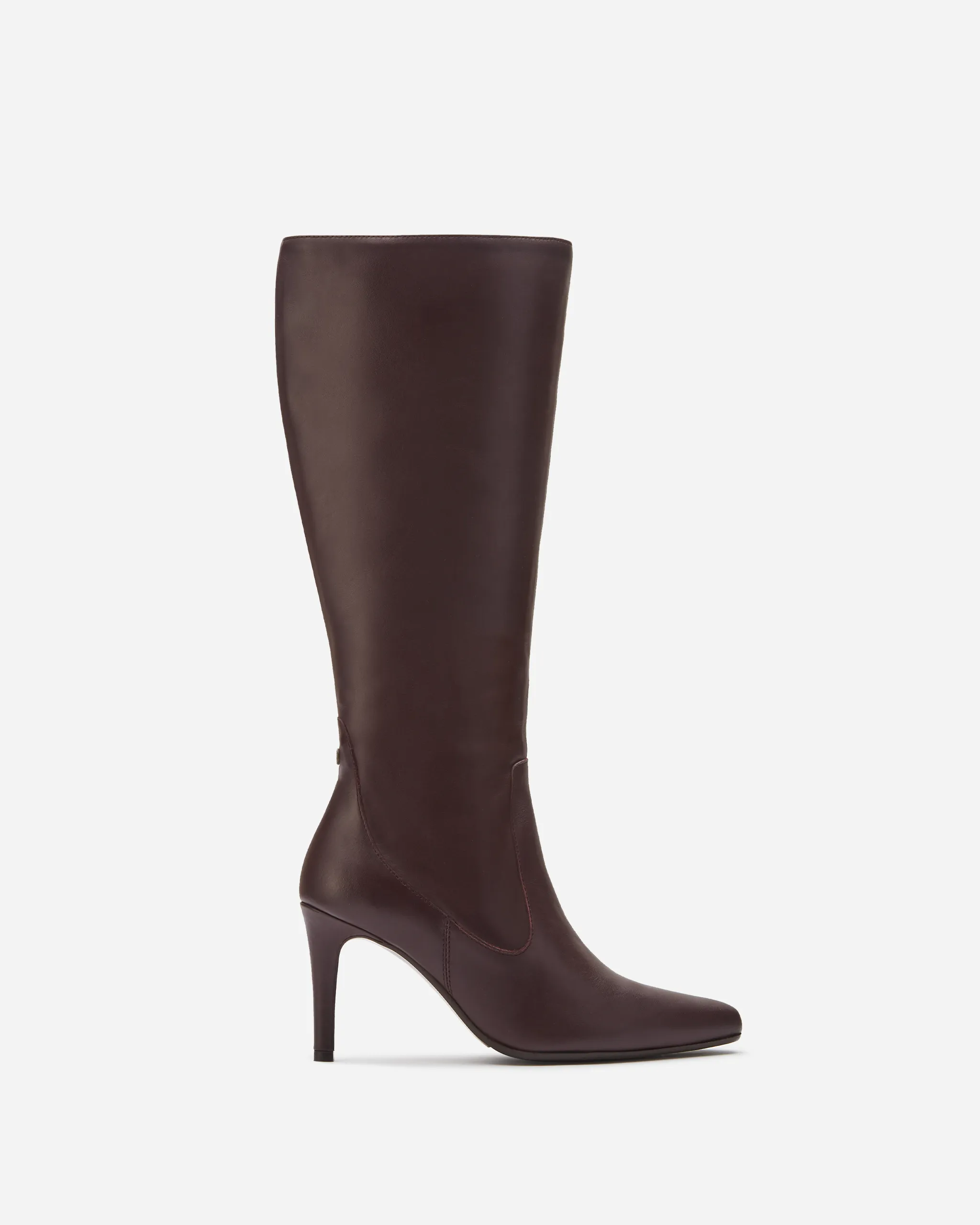 Freya Knee High Boots in Burgundy Leather