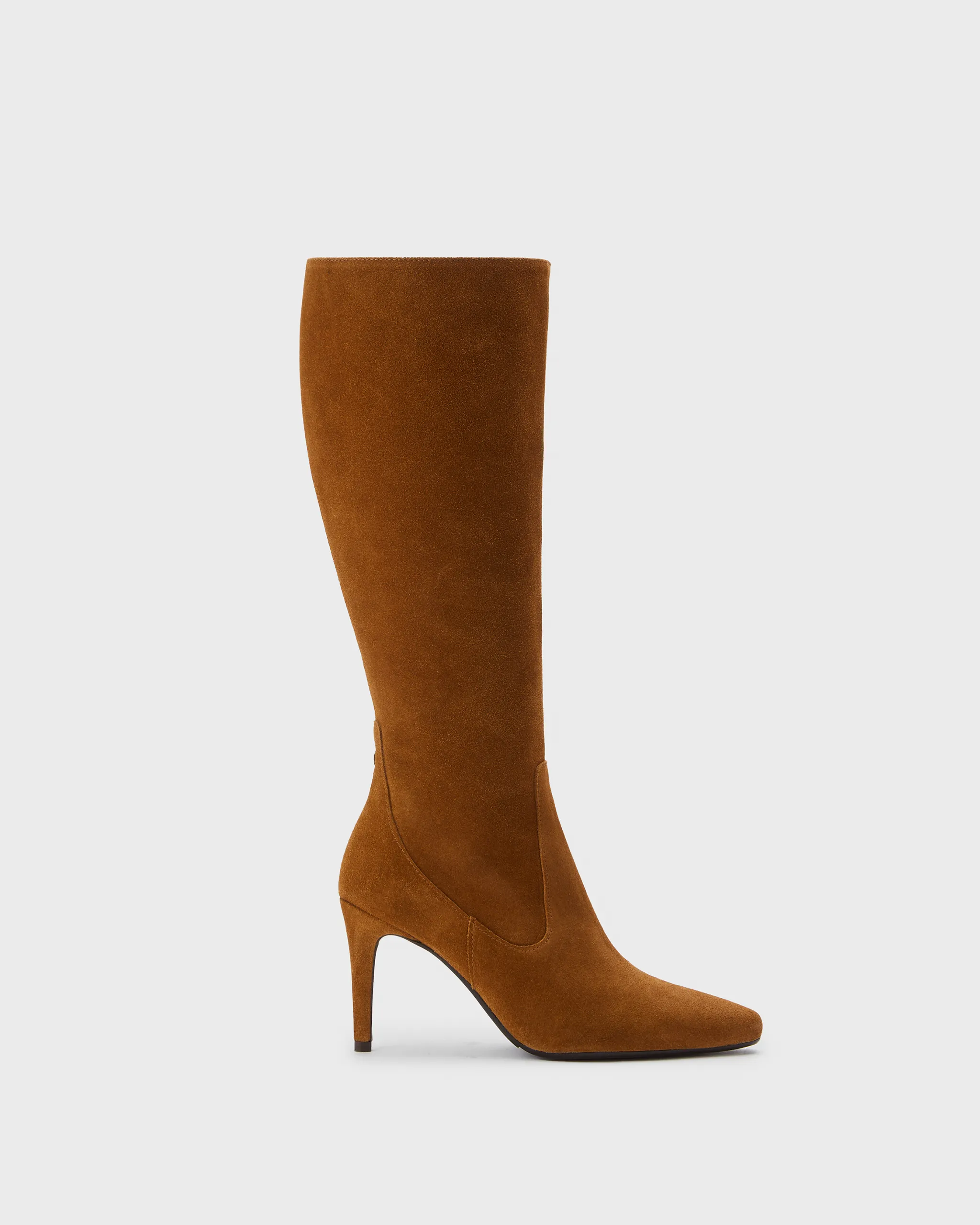 Freya Knee High Boots in Tan Suede