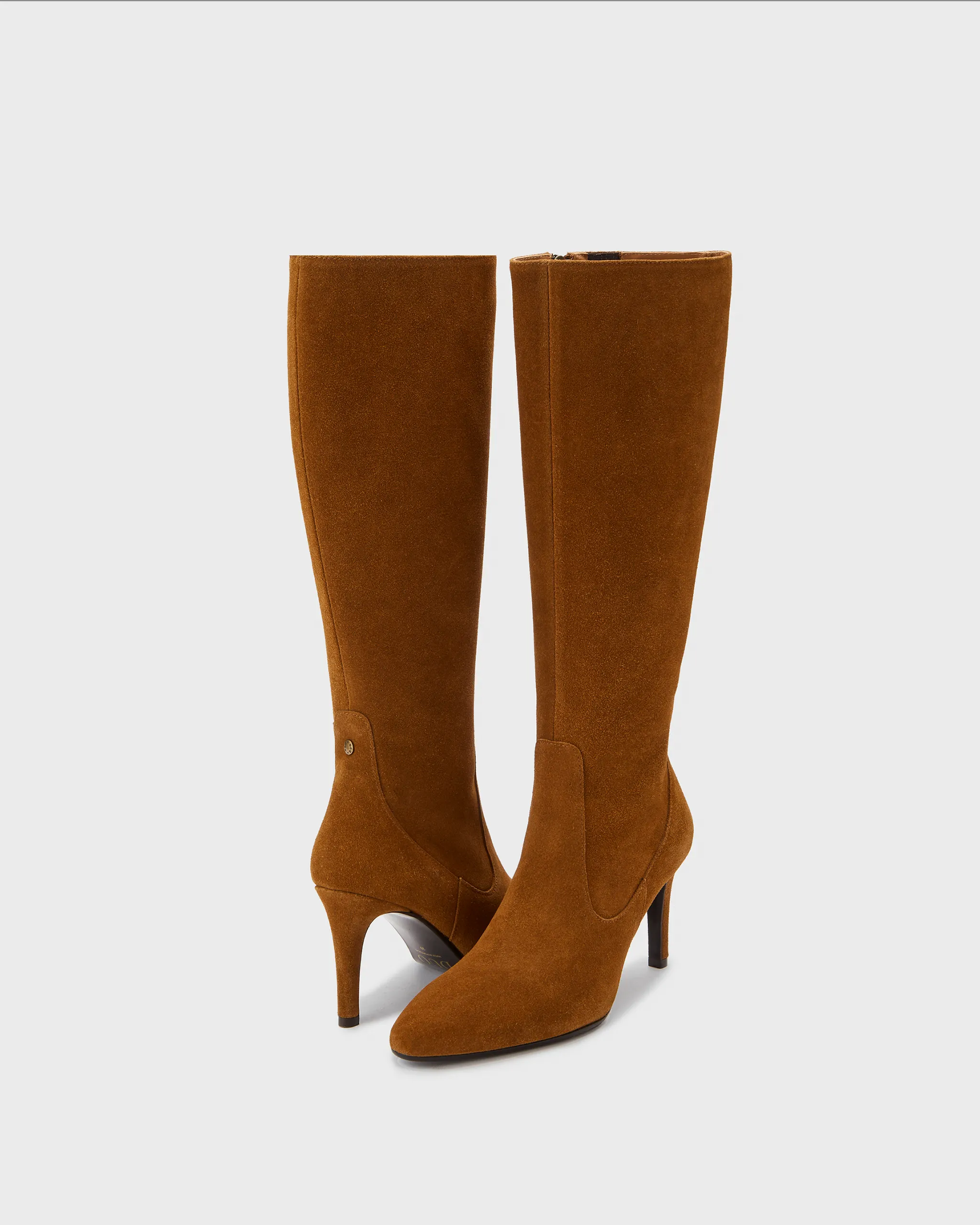 Freya Knee High Boots in Tan Suede