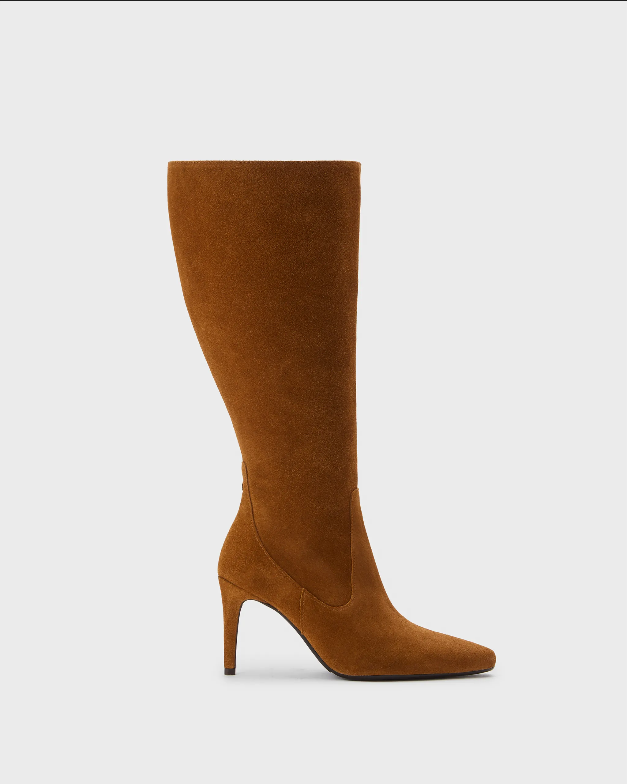 Freya Knee High Boots in Tan Suede