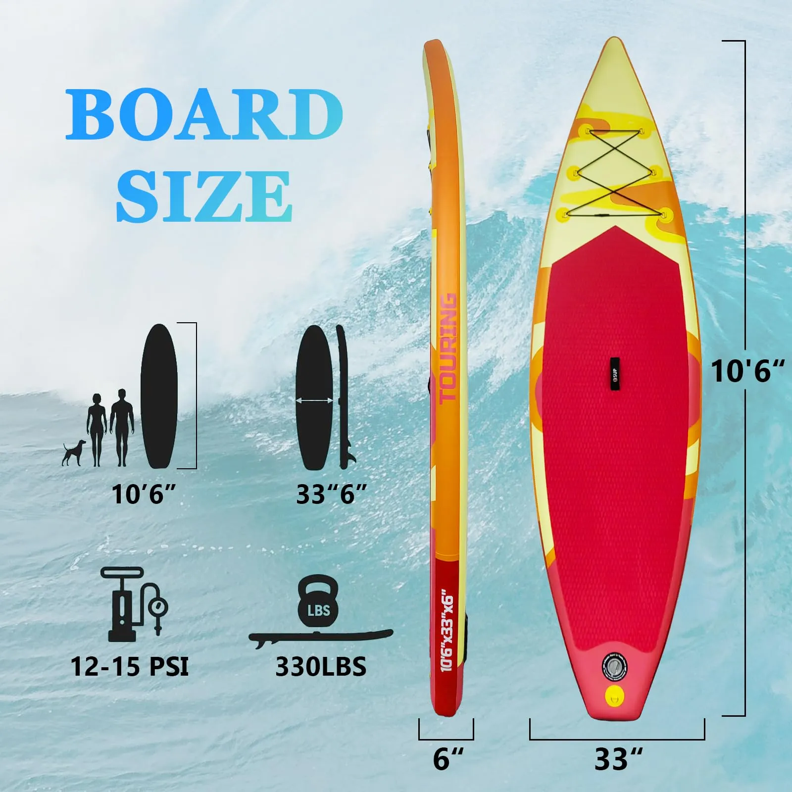 GARVEE Inflatable Stand Up Paddle Board,Premium SUP Paddle Board with Non-Slip Deck Design,Multifunctional Paddle Boards,Accessories,for Adults and Youth to Surfing