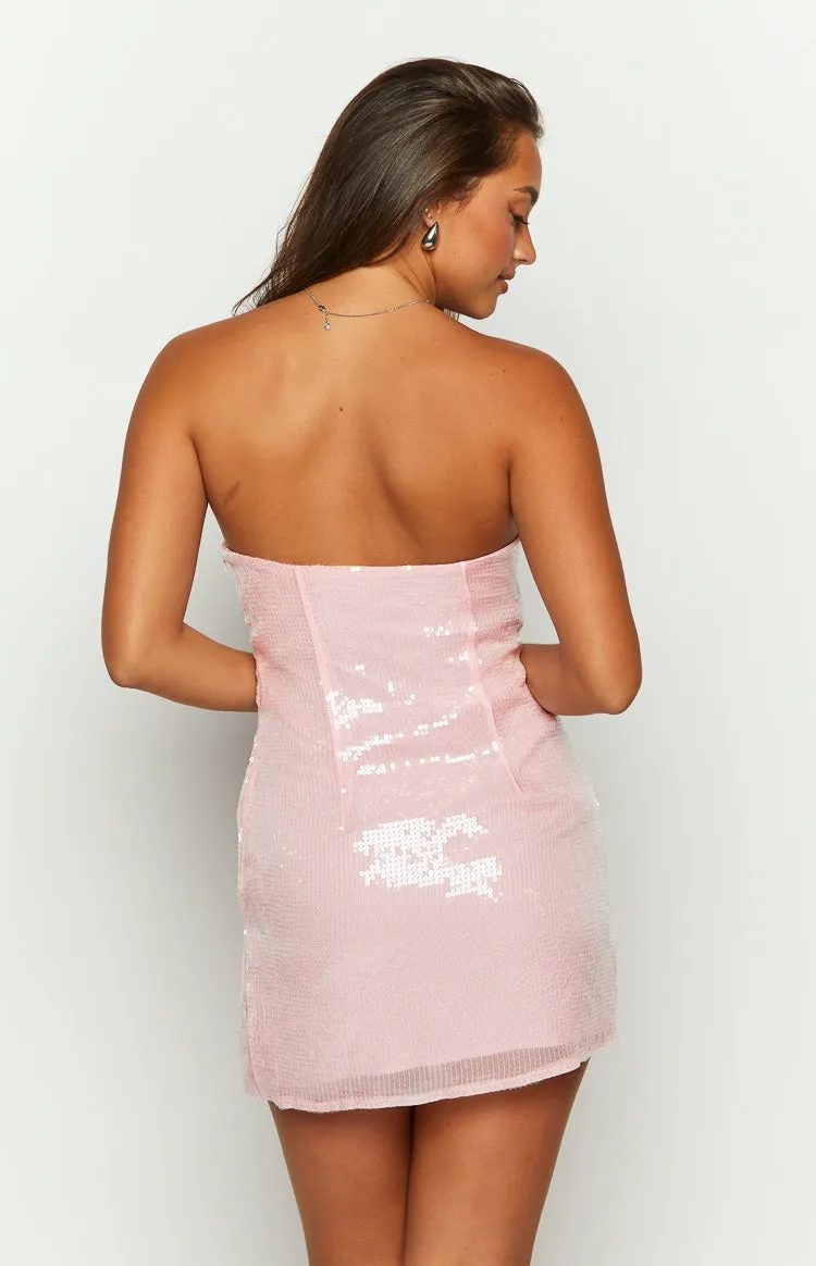 Glitz Pink Sequin Mini Dress