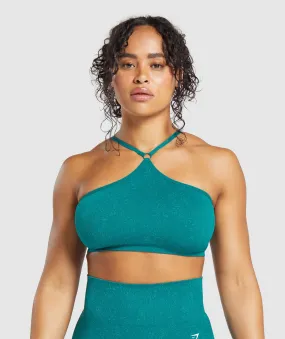 Gymshark Adapt Fleck Seamless Halterneck Bralette - Ocean Teal/Artificial Teal