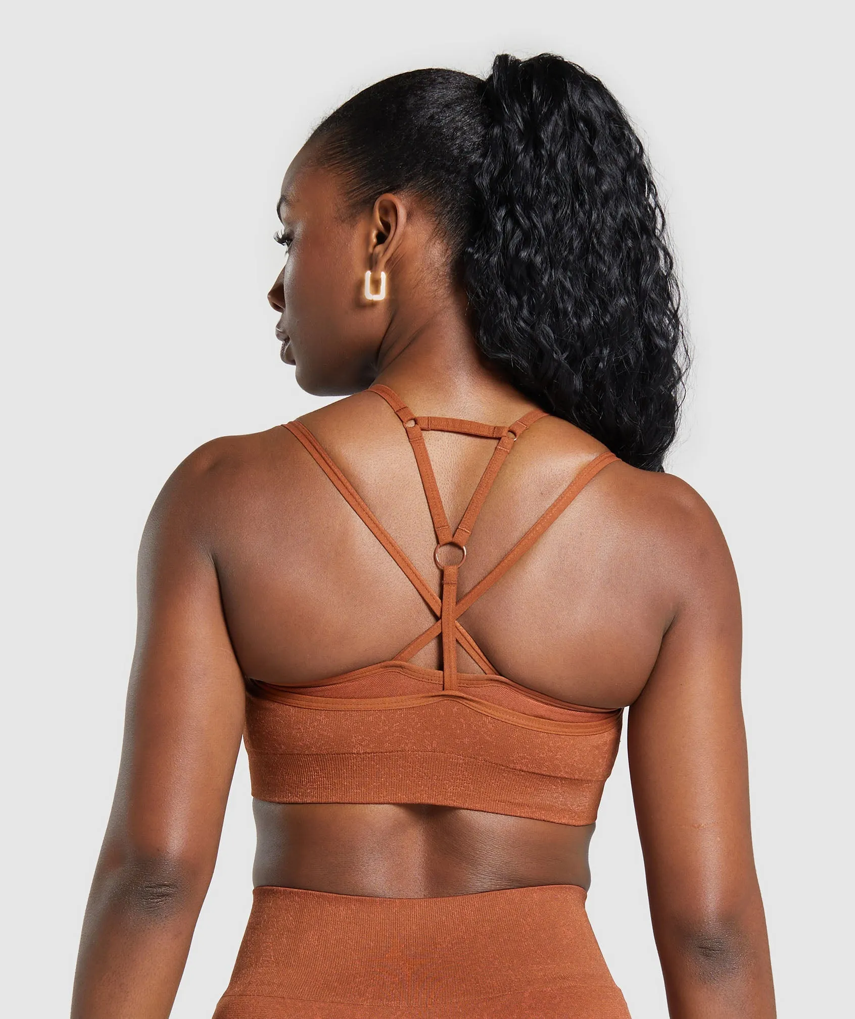 Gymshark Adapt Fleck Seamless Sports Bra - Copper Brown/Terracotta Orange