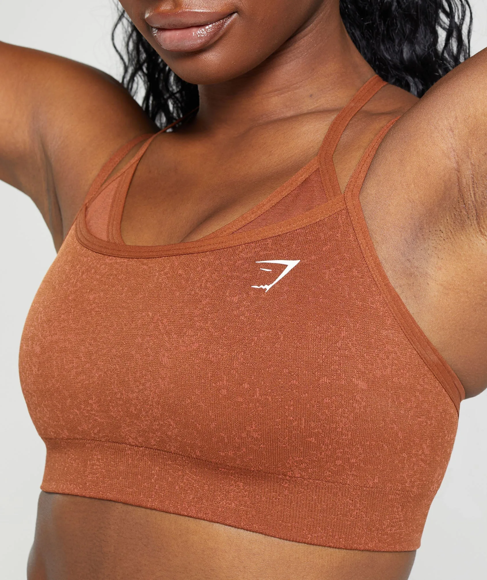 Gymshark Adapt Fleck Seamless Sports Bra - Copper Brown/Terracotta Orange