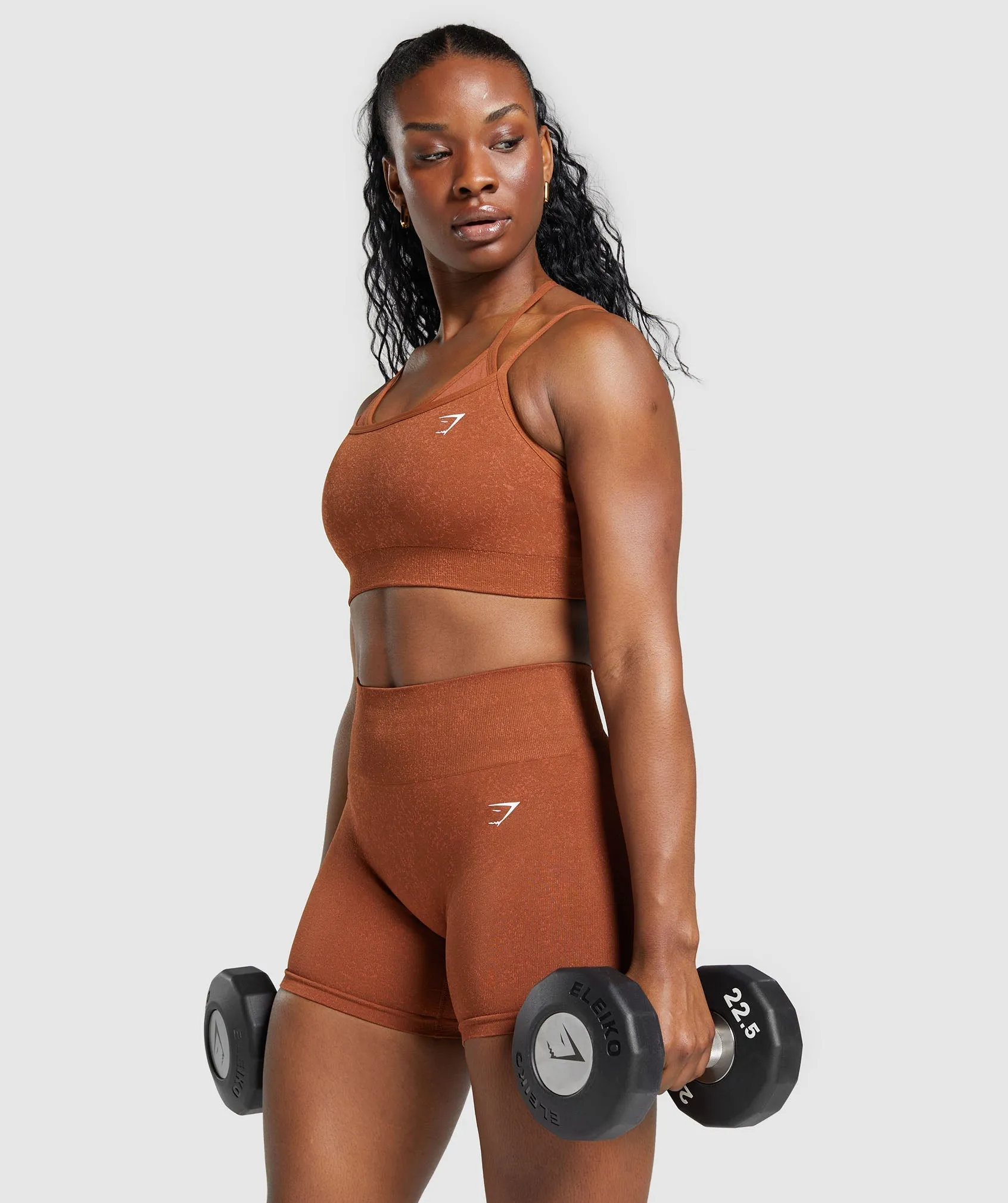 Gymshark Adapt Fleck Seamless Sports Bra - Copper Brown/Terracotta Orange