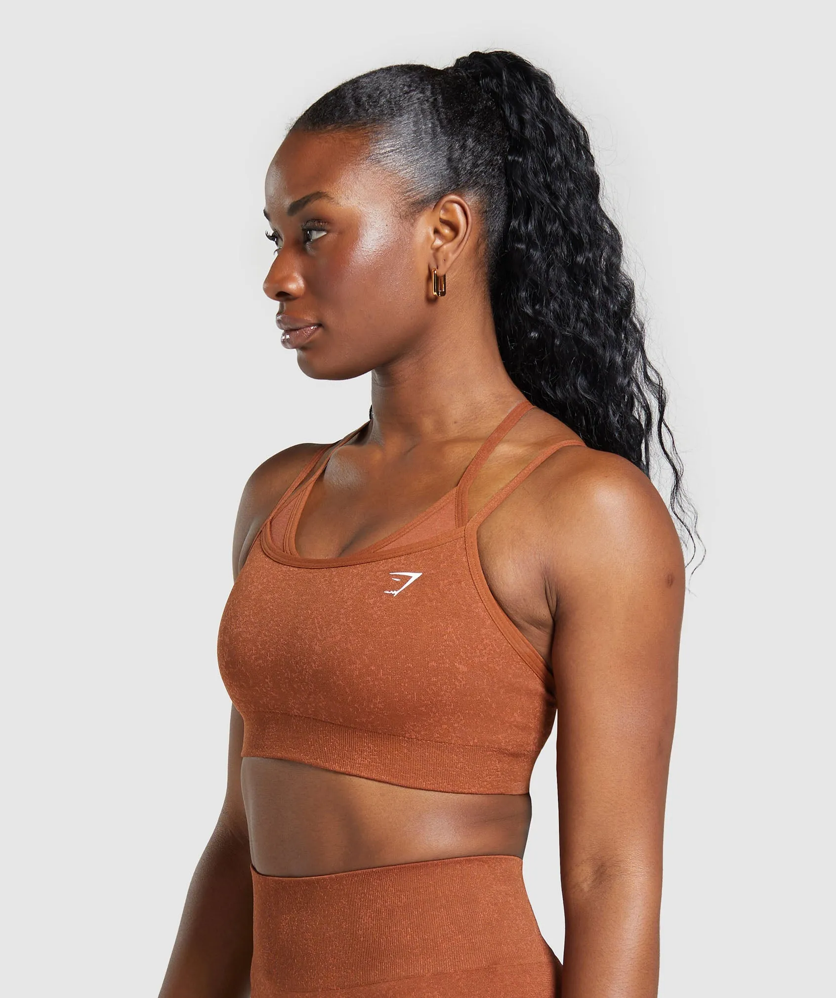 Gymshark Adapt Fleck Seamless Sports Bra - Copper Brown/Terracotta Orange