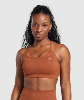 Gymshark Adapt Fleck Seamless Sports Bra - Copper Brown/Terracotta Orange