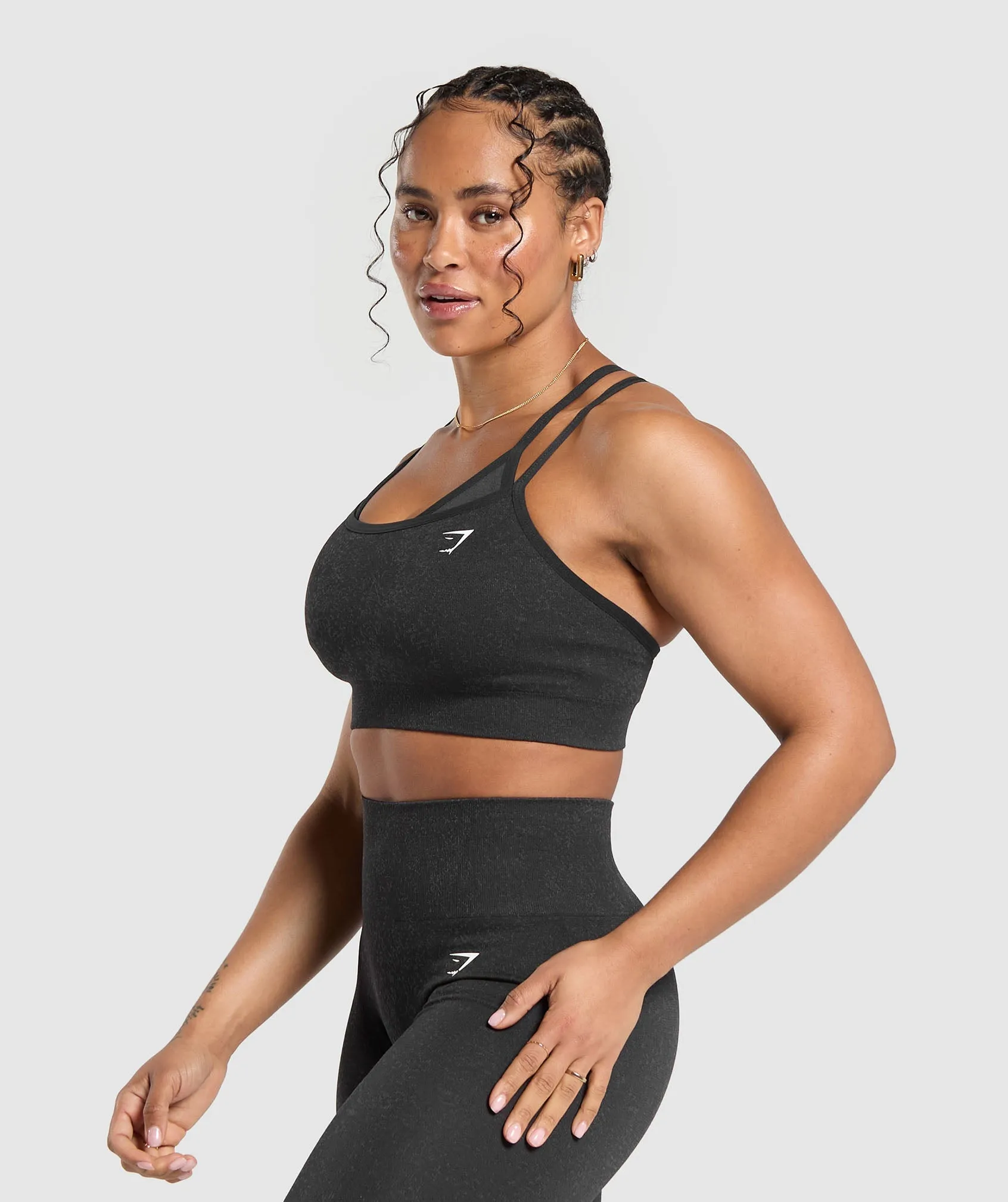 Gymshark Adapt Fleck Seamless Sports Bra - Mineral | Black