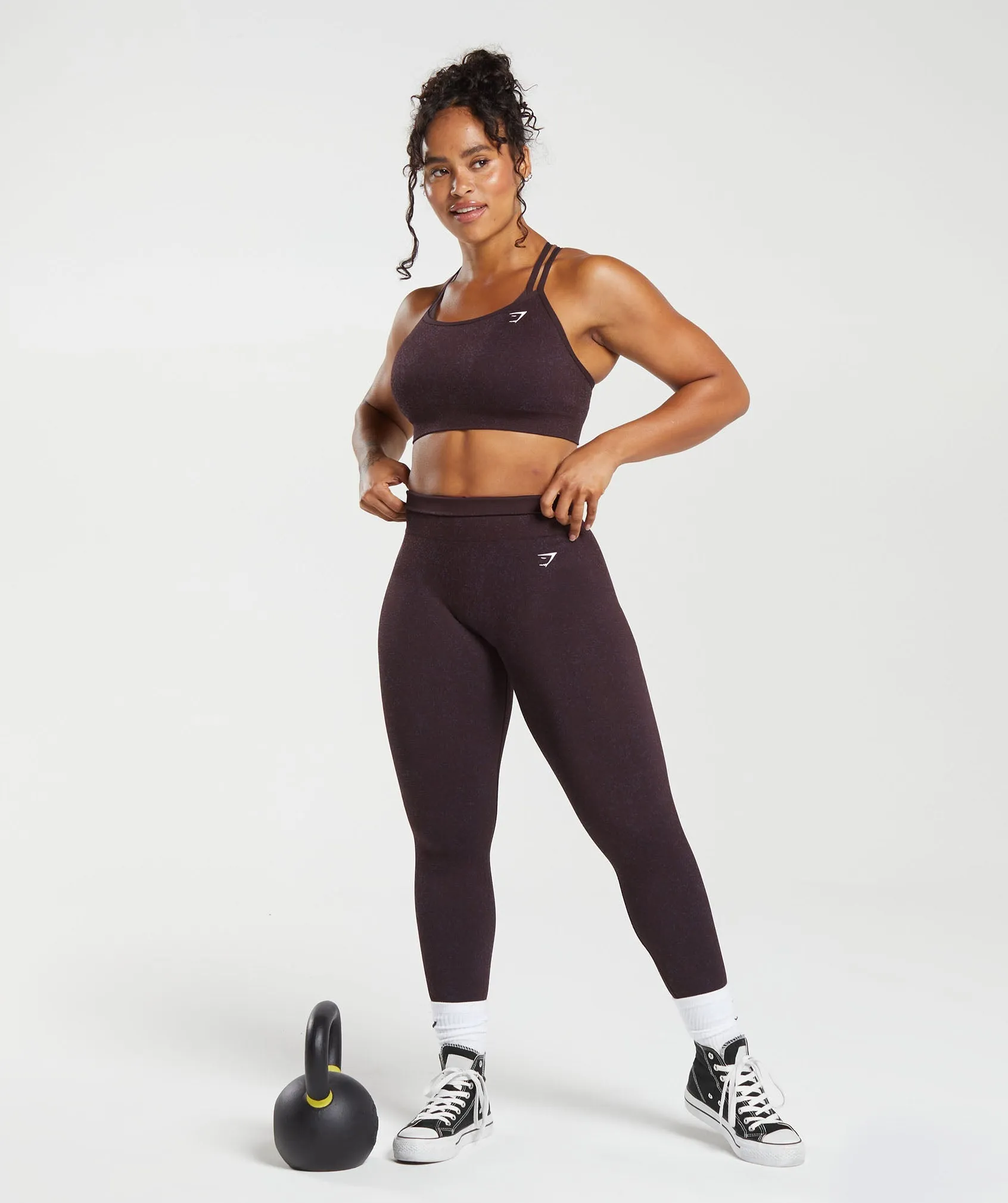 Gymshark Adapt Fleck Seamless Sports Bra - Plum Brown/Dewberry Purple