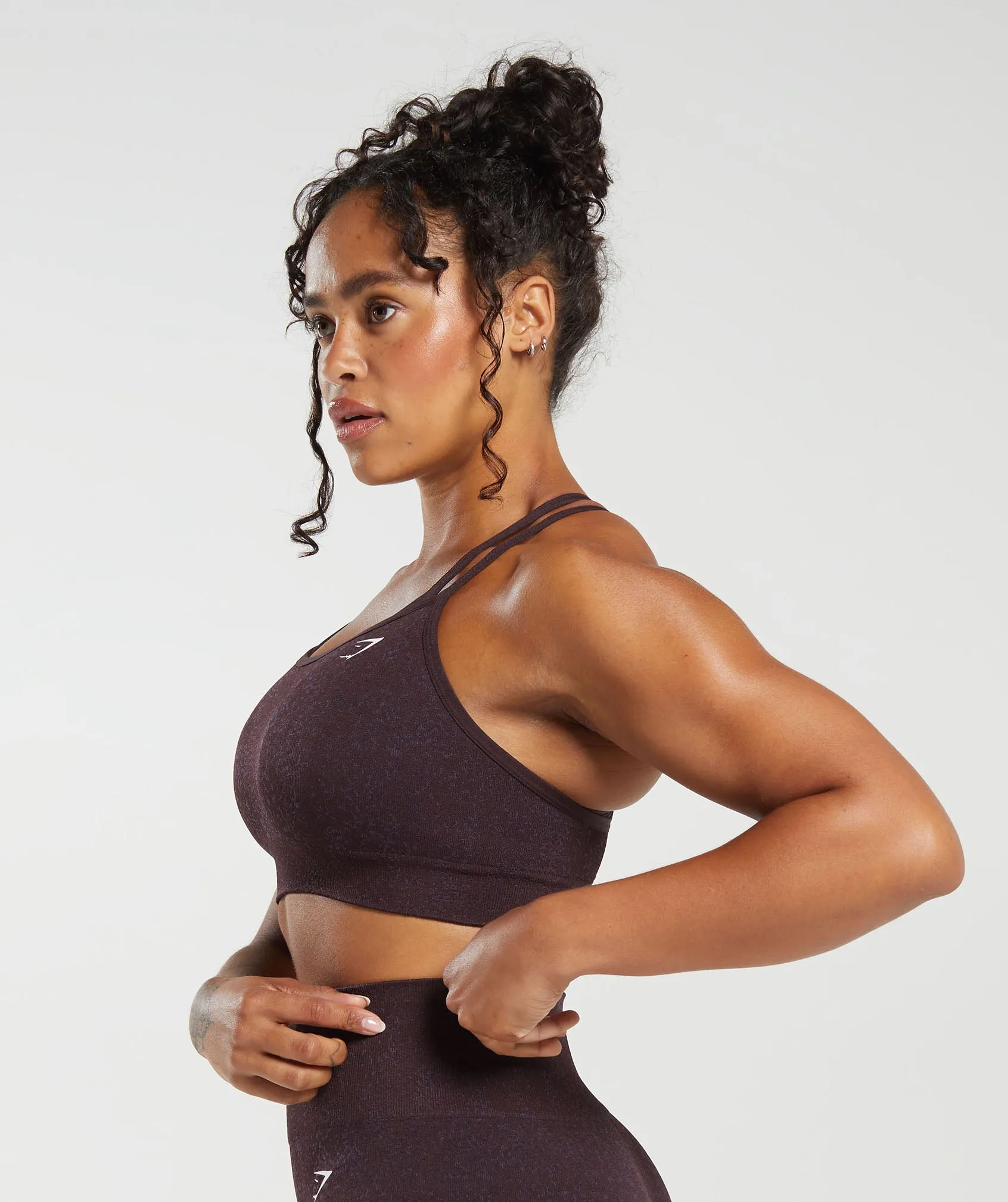 Gymshark Adapt Fleck Seamless Sports Bra - Plum Brown/Dewberry Purple