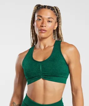 Gymshark Adapt Pattern Seamless Longline Bra - Forest Green/Rich Green