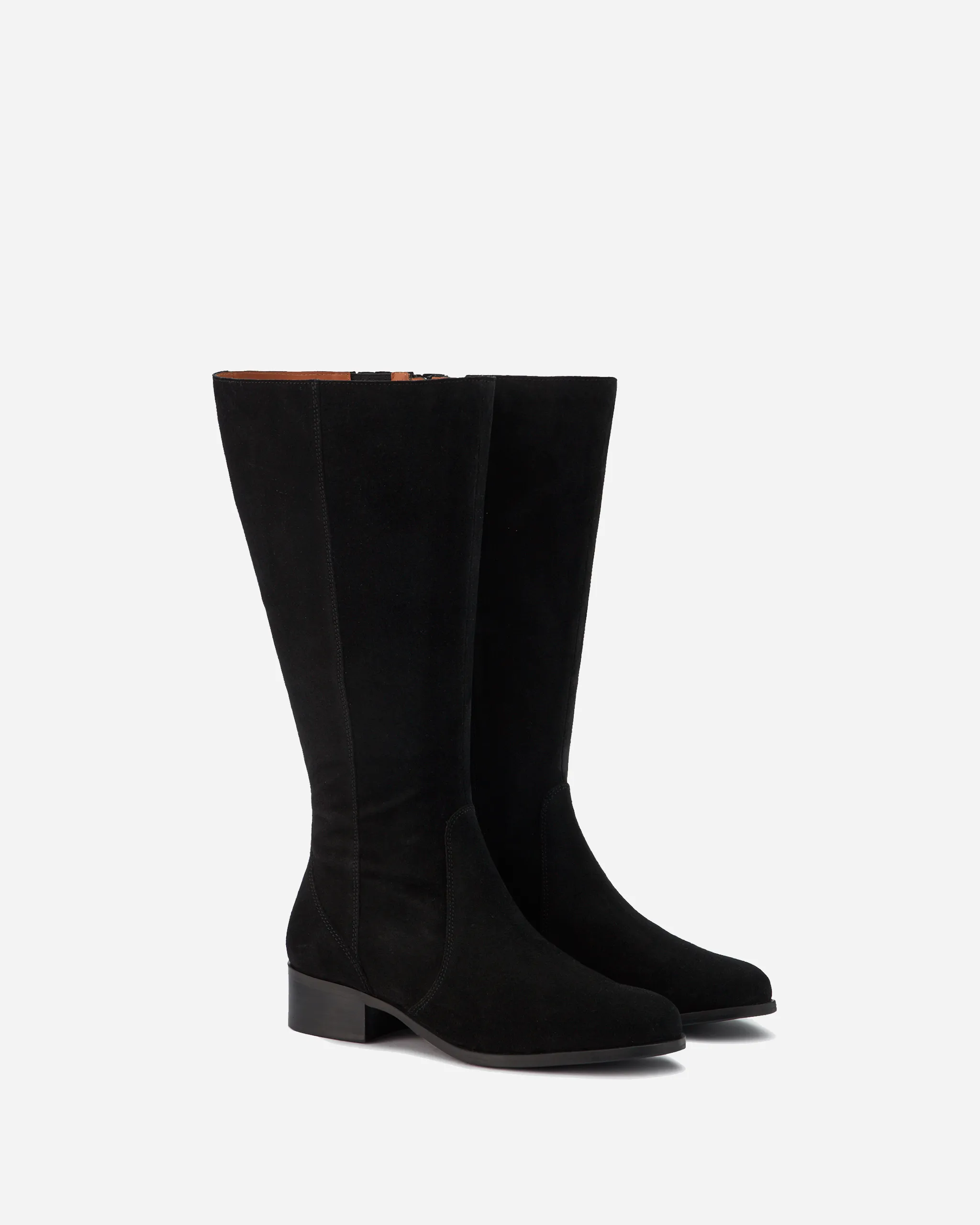 Haltham Petite Knee High Boots in Black Suede