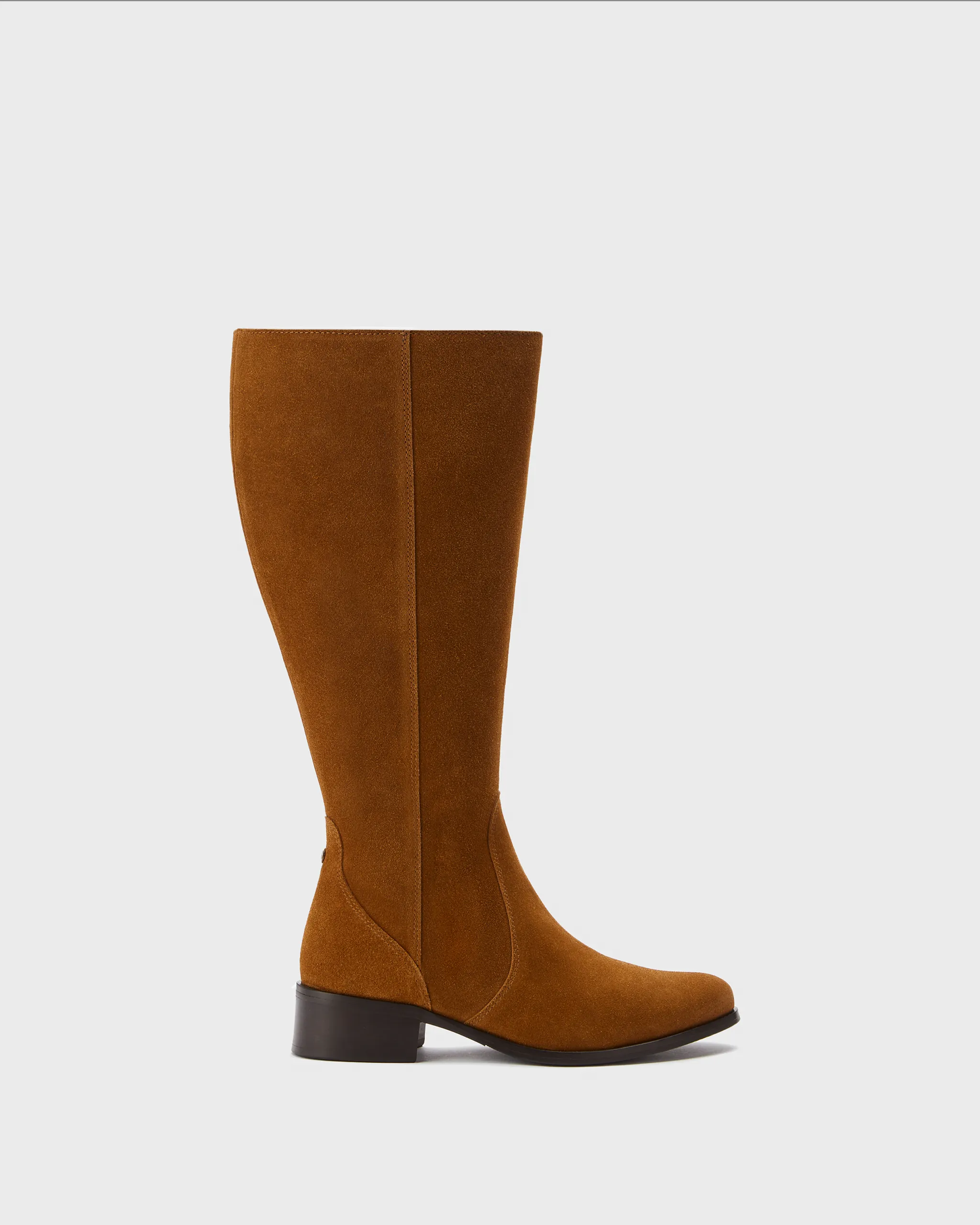 Haltham Standard Knee High Boots in Tan Suede