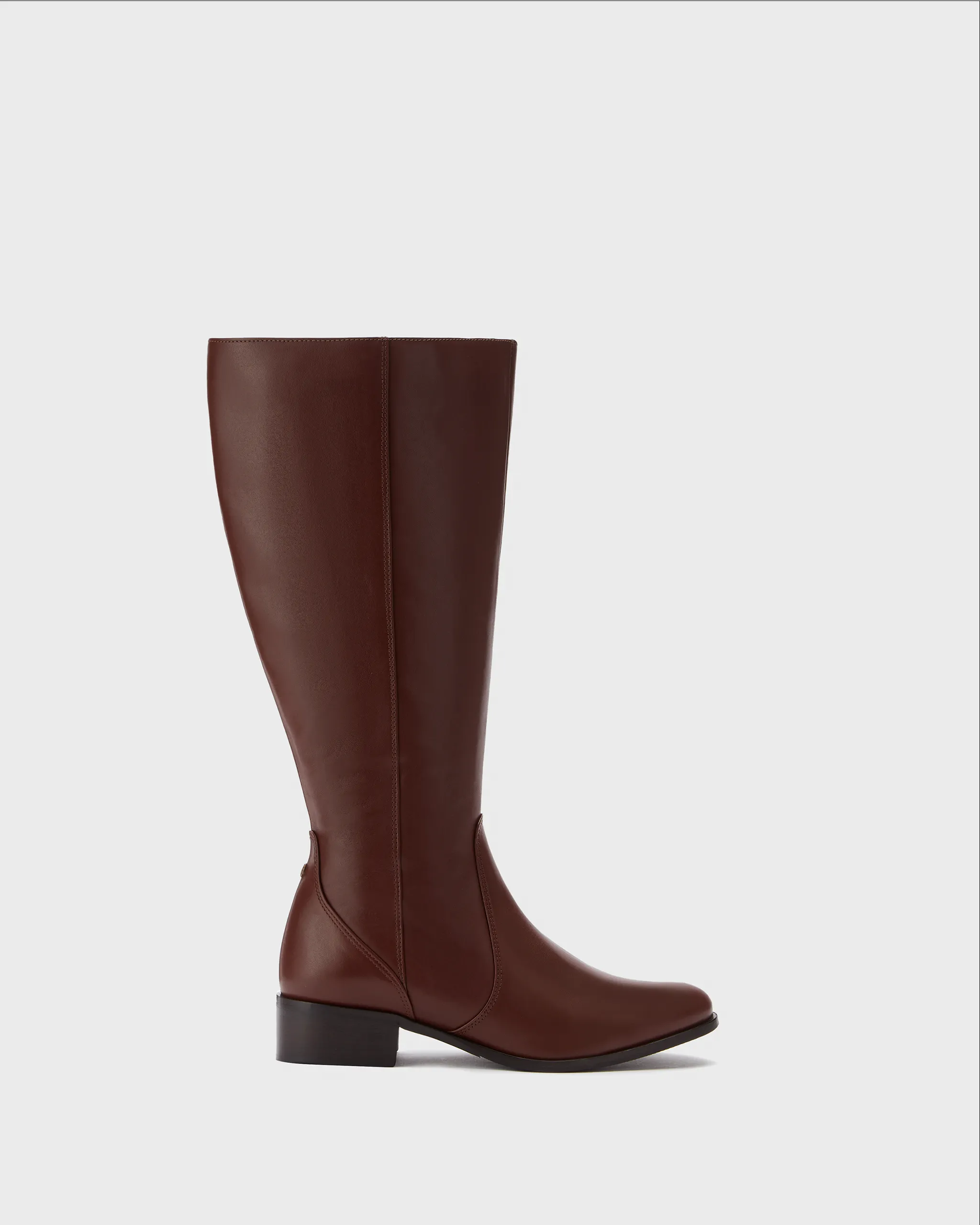 Haltham Tall Knee High Boots in Brown Leather