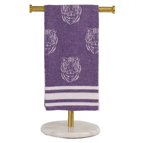 Hand Towel Jacquard Purple & White 20x28