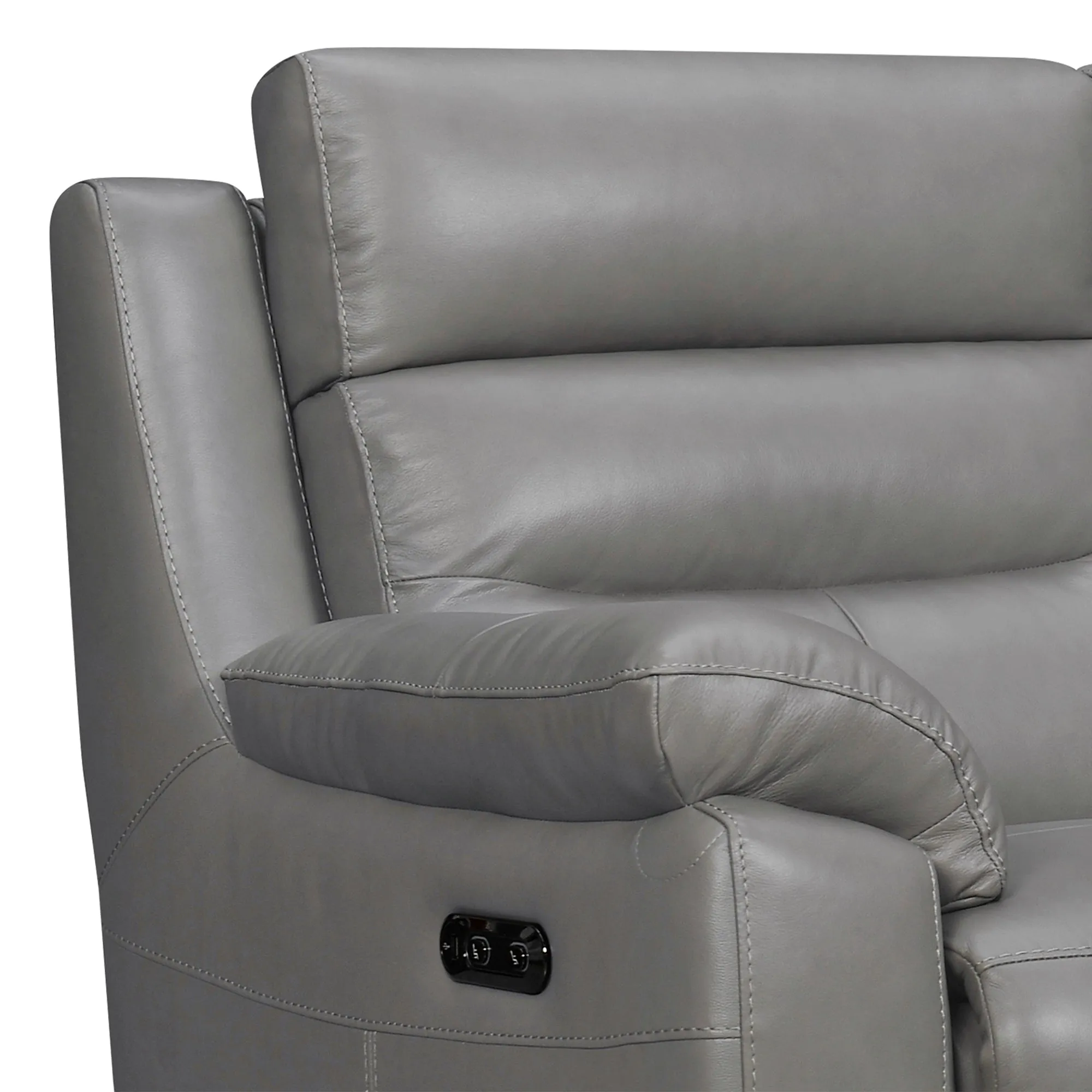 Hayward 82 Dark Gray Genuine Leather Power Reclining Sofa