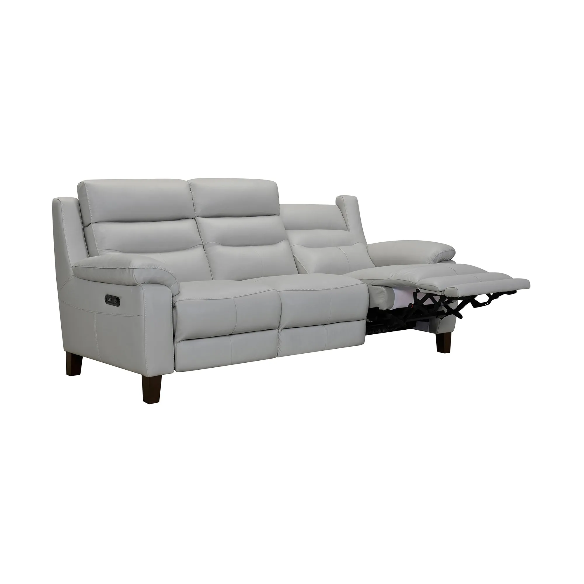 Hayward 82 Dove Gray Genuine Leather Power Reclining Sofa