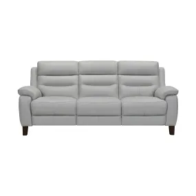 Hayward 82 Dove Gray Genuine Leather Power Reclining Sofa