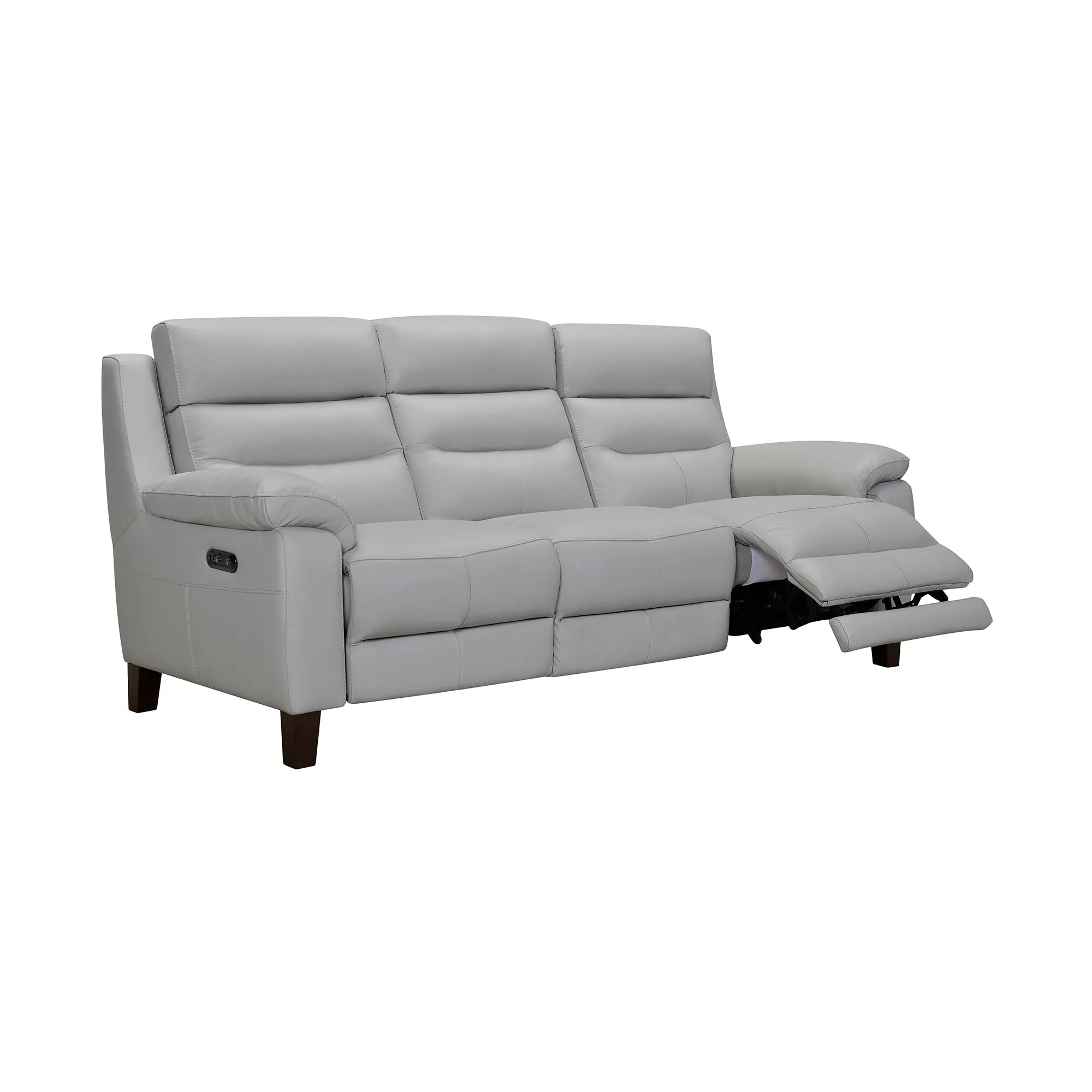 Hayward 82 Dove Gray Genuine Leather Power Reclining Sofa