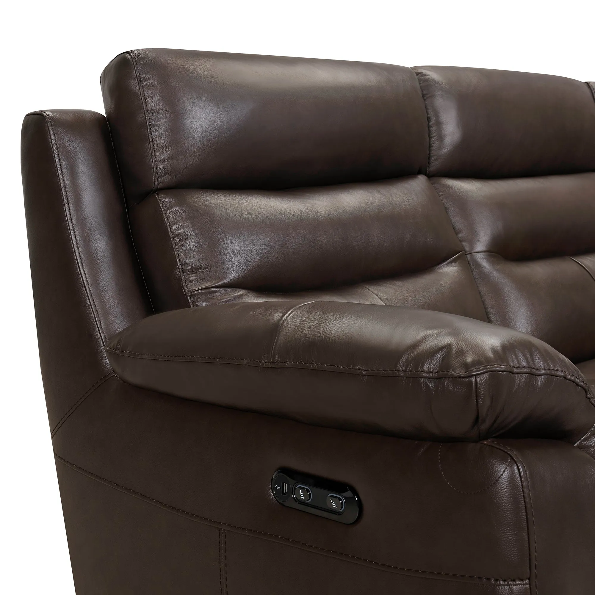 Hayward 82 Espresso Genuine Leather Power Reclining Sofa