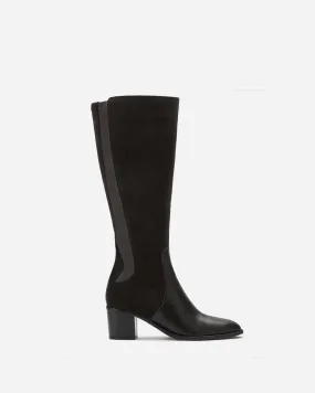 Hestia Knee High Boots in Black Suede