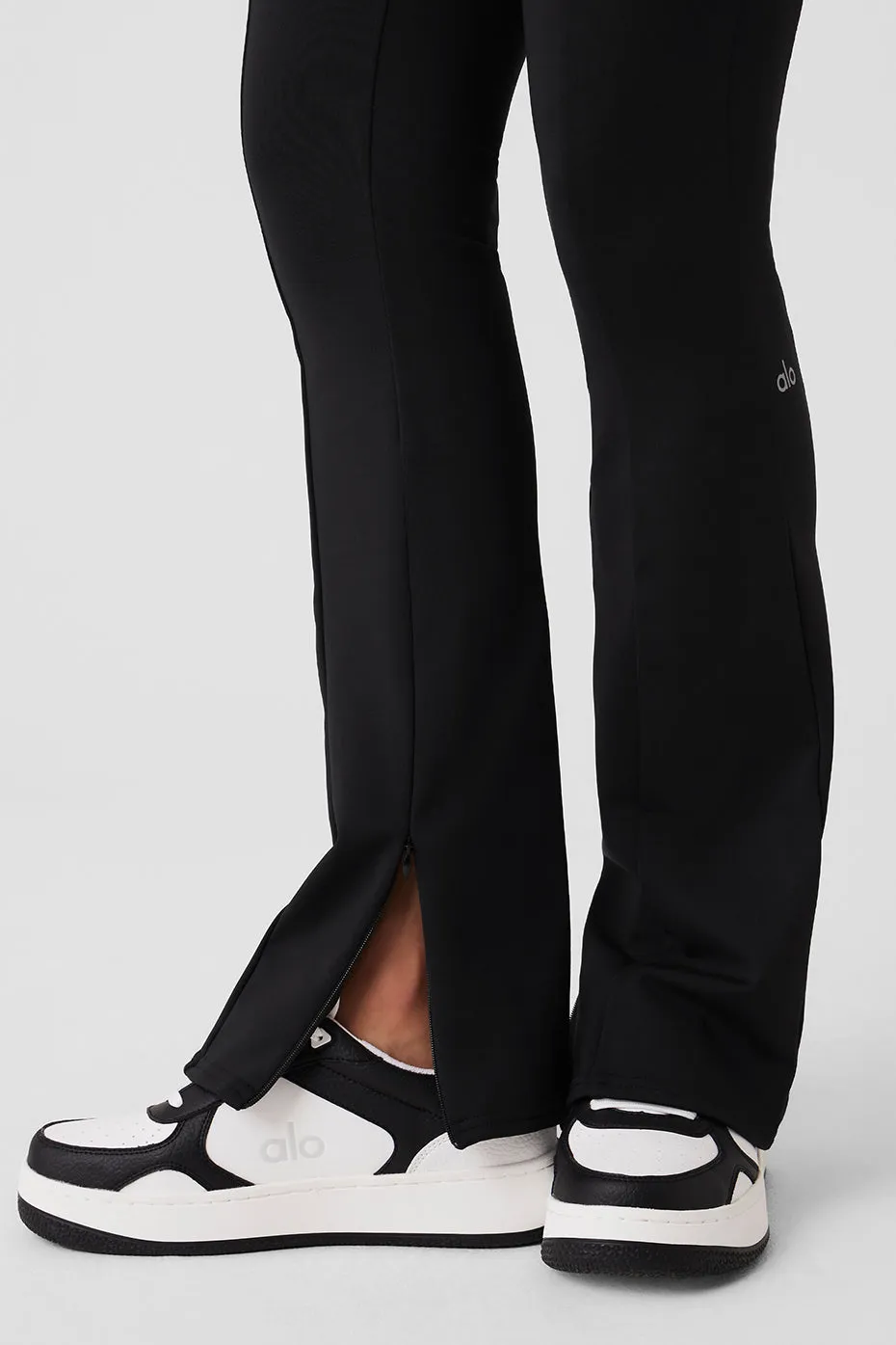 High-Waist 7/8 Zip It Flare Legging - Black