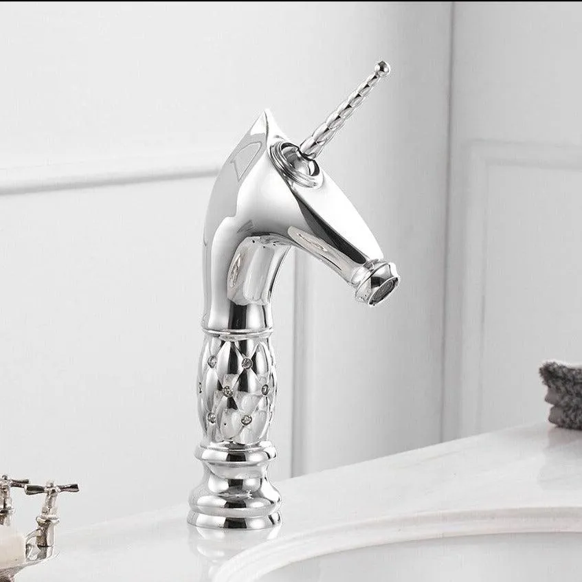 Horse Head Faucet Solid Brass Deck Mounted Single Long Handle Mixer Taps