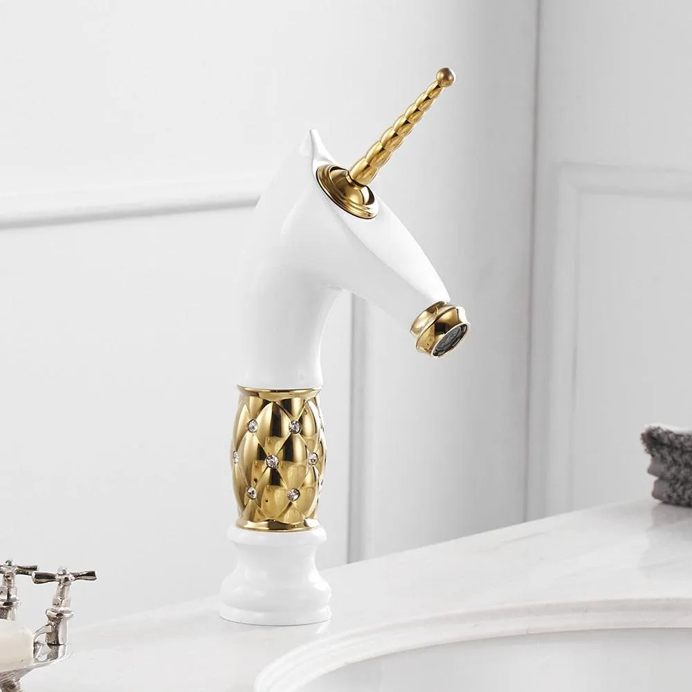 Horse Head Faucet Solid Brass Deck Mounted Single Long Handle Mixer Taps