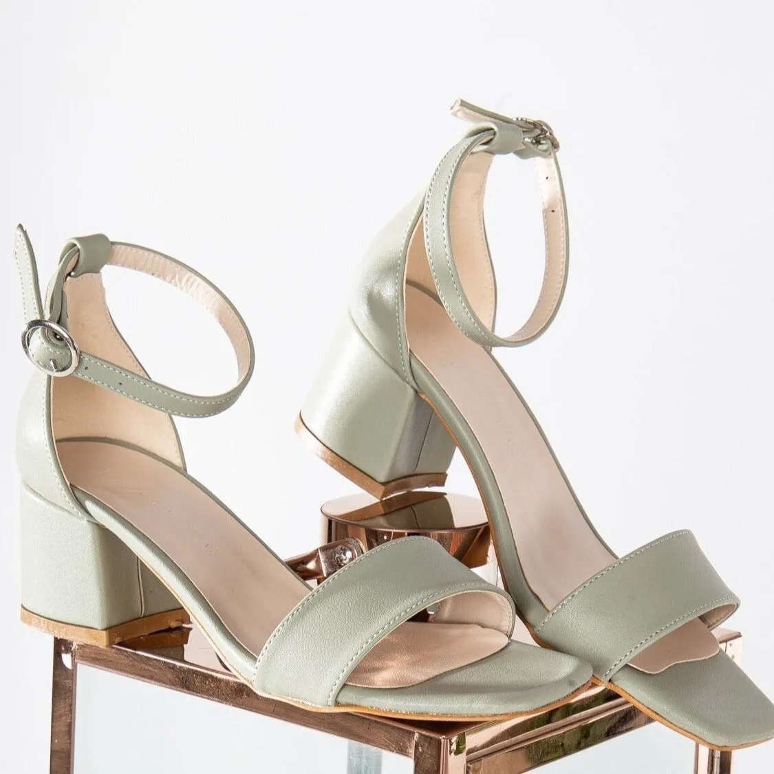 Iva - Sage Green Low Heel