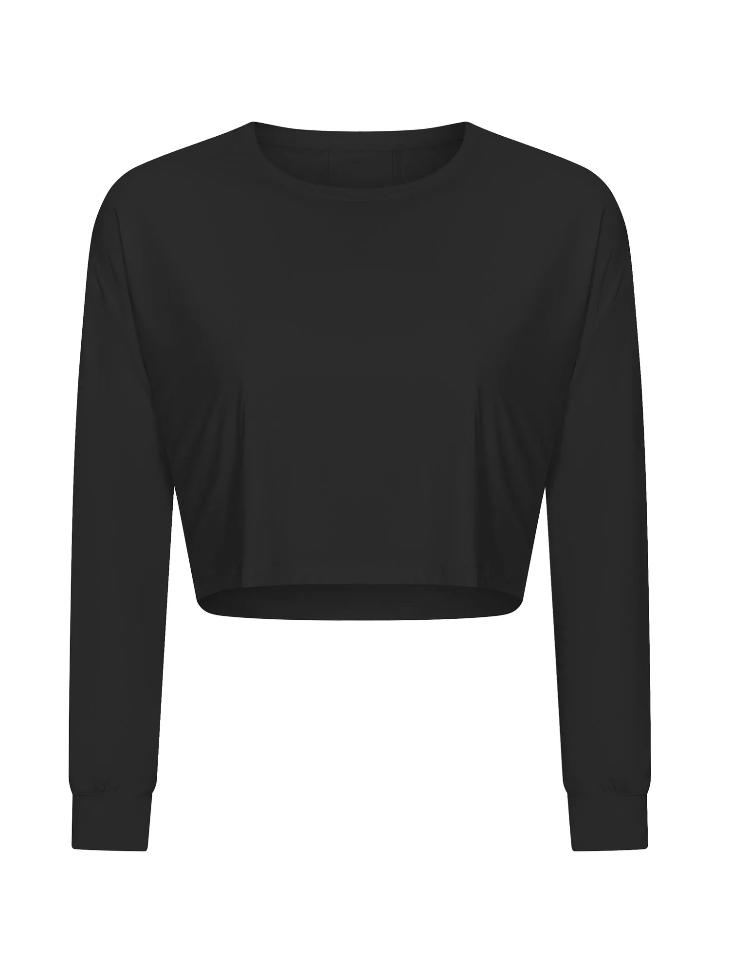 Jacquard Outdoor Sports Long-Sleeve Crop Top