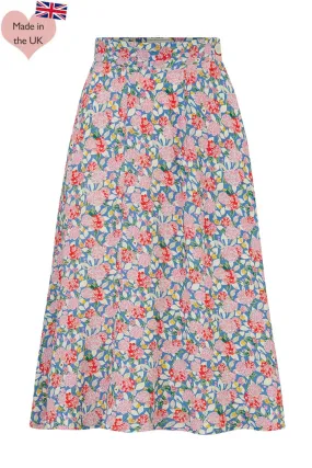 Joan A Line Skirt In Pink Hydrangea