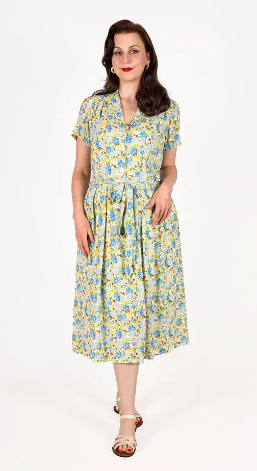 Katherine Shirt Dress in Yellow Hydrangea