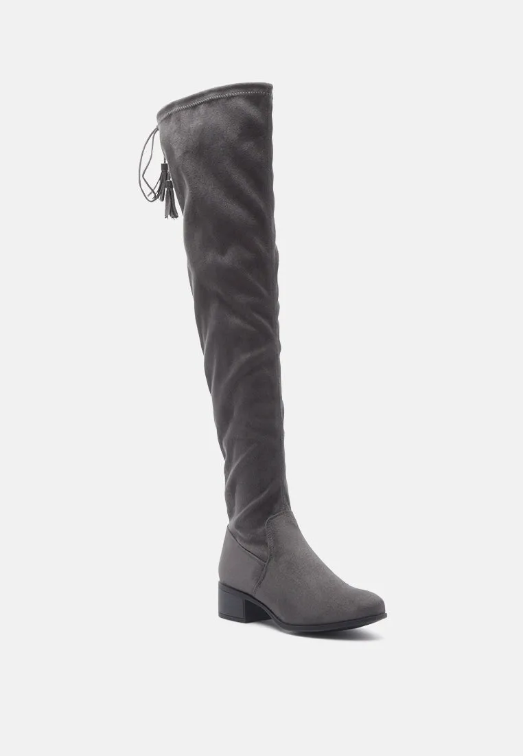 kiana faux leather over the knee boots