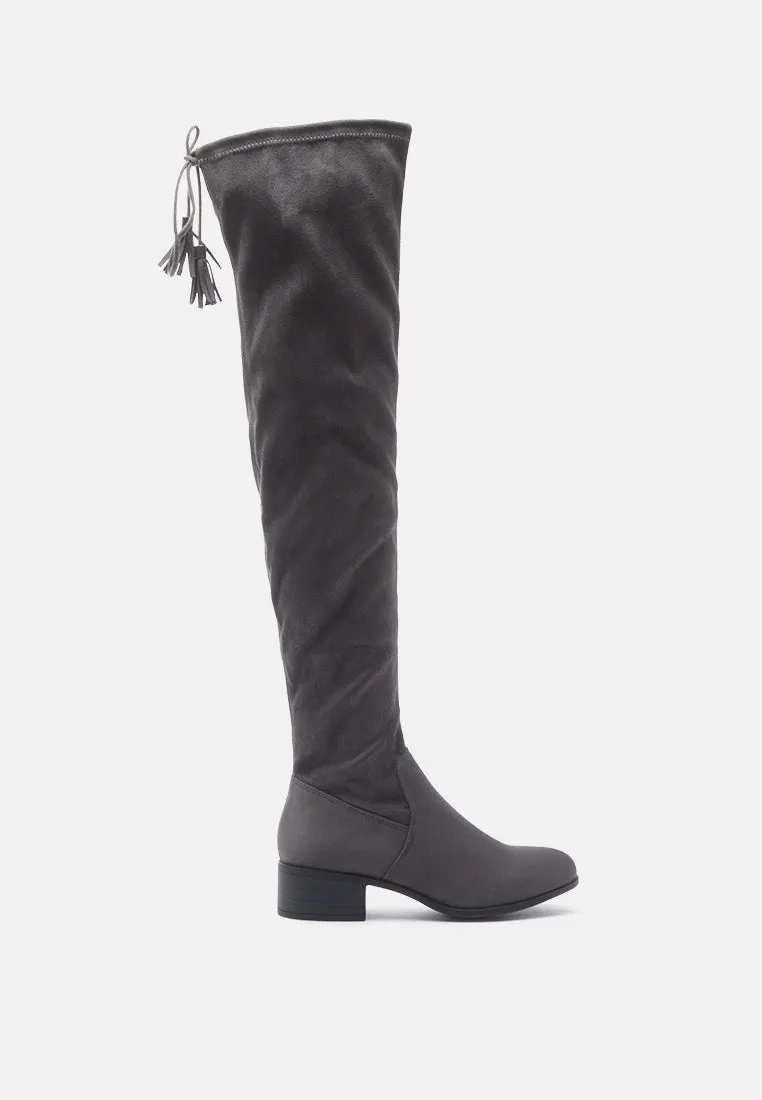 kiana faux leather over the knee boots