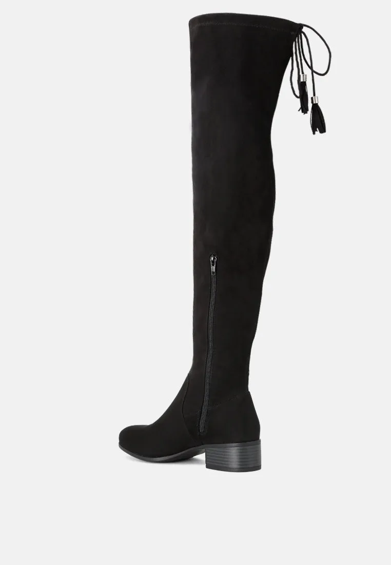 kiana faux leather over the knee boots