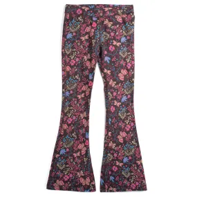 Kids Leggings: Organic Cotton Flared Yoga Pants: Flower Child