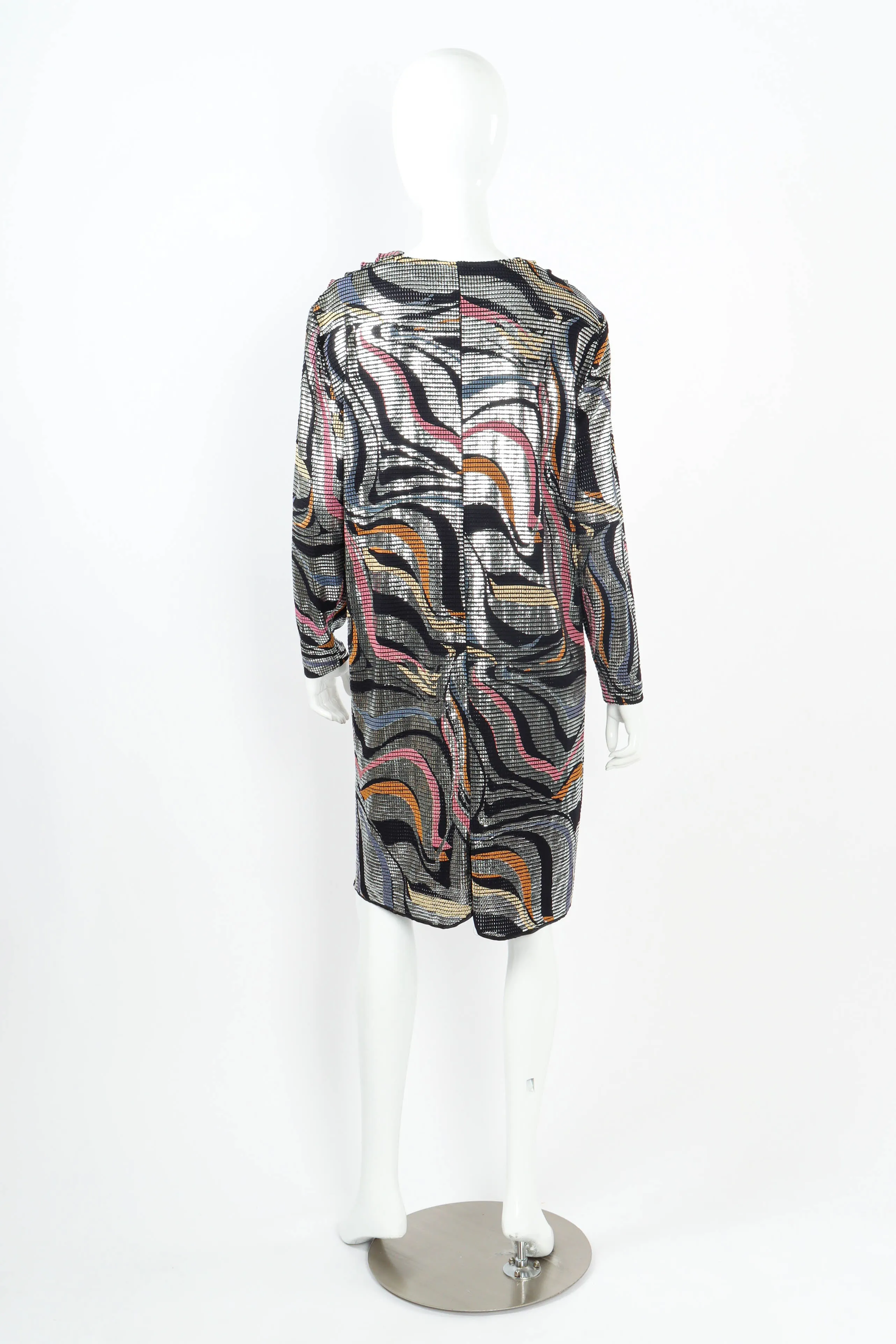 Metallic Swirl Shift Dress