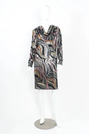 Metallic Swirl Shift Dress