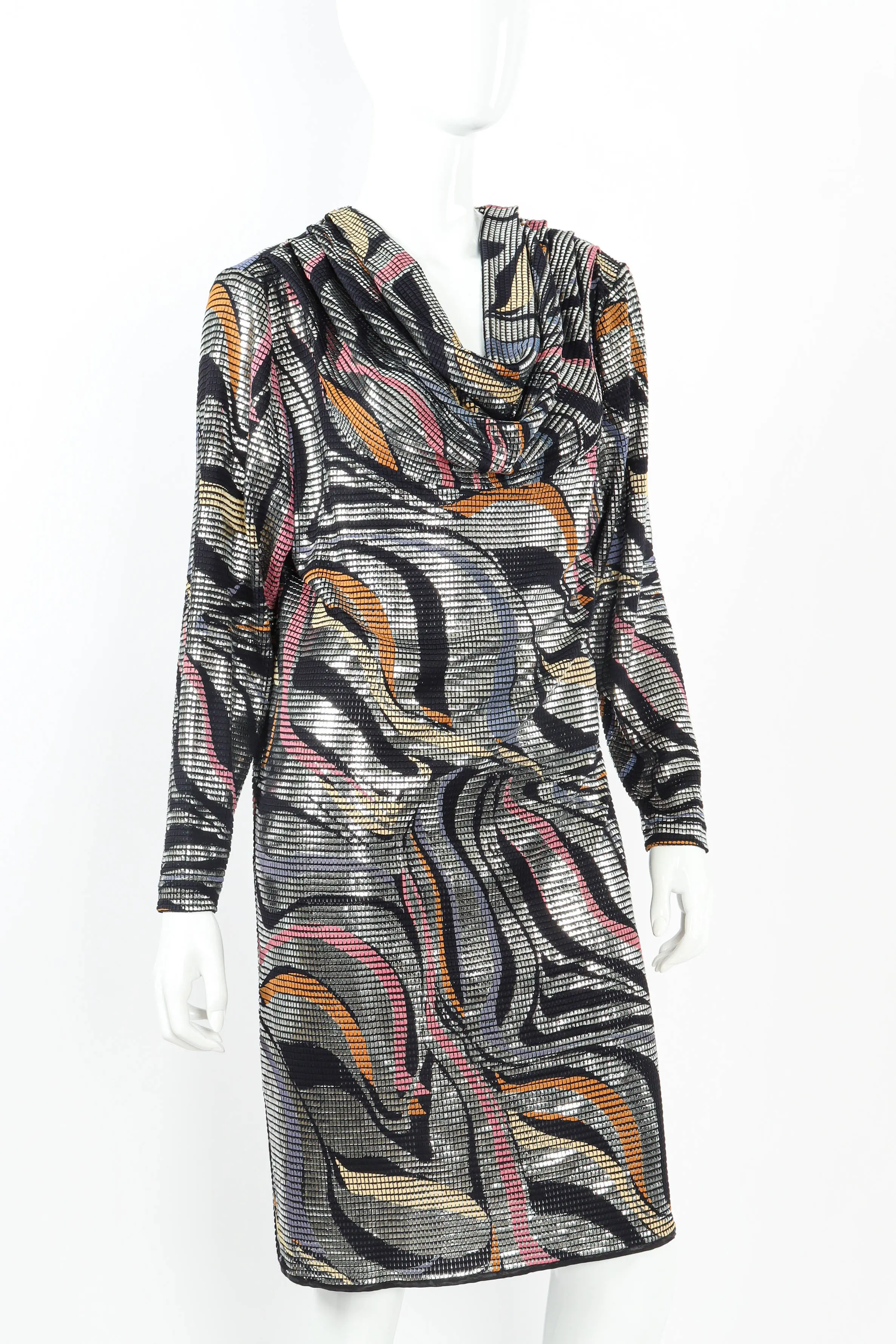 Metallic Swirl Shift Dress