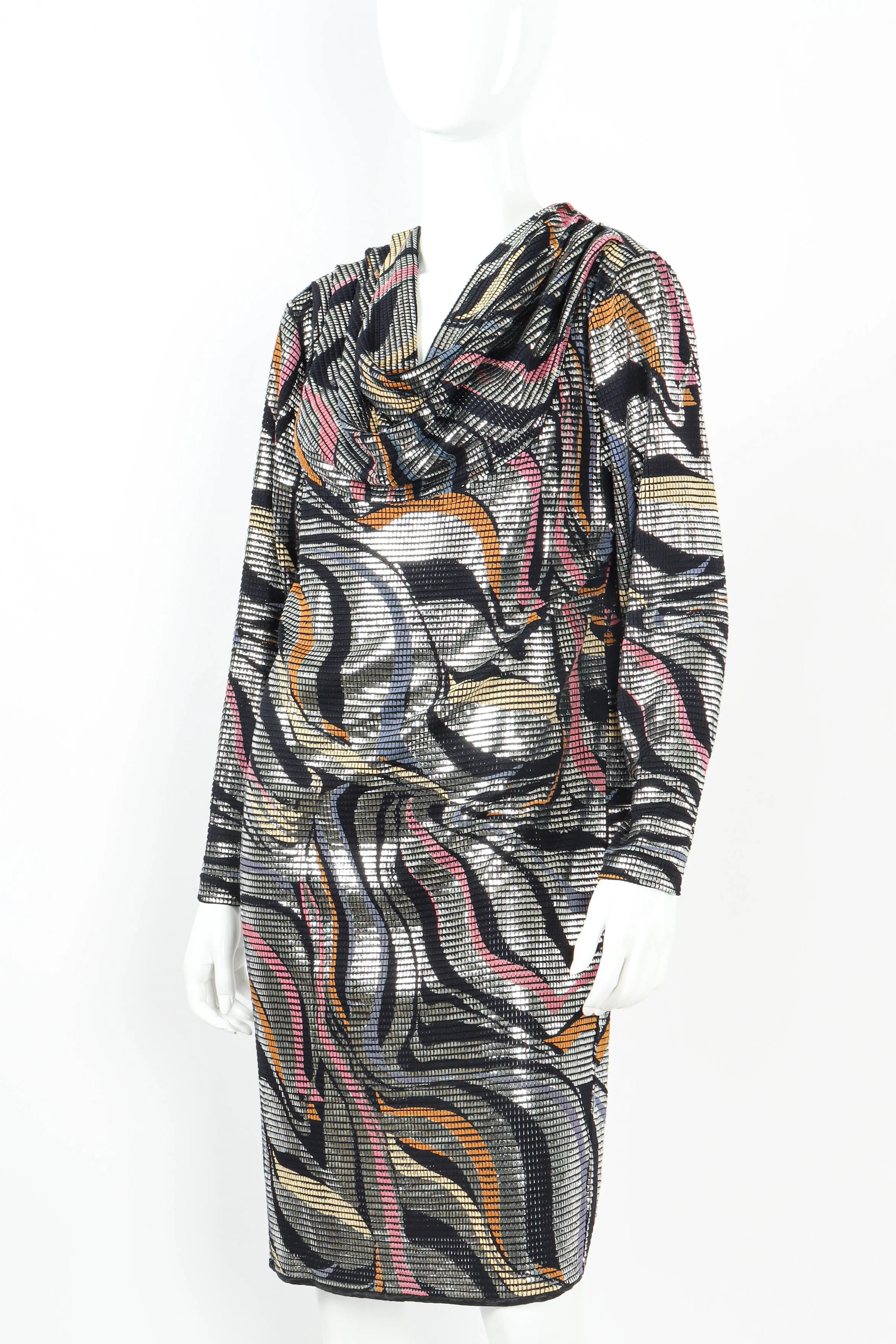 Metallic Swirl Shift Dress