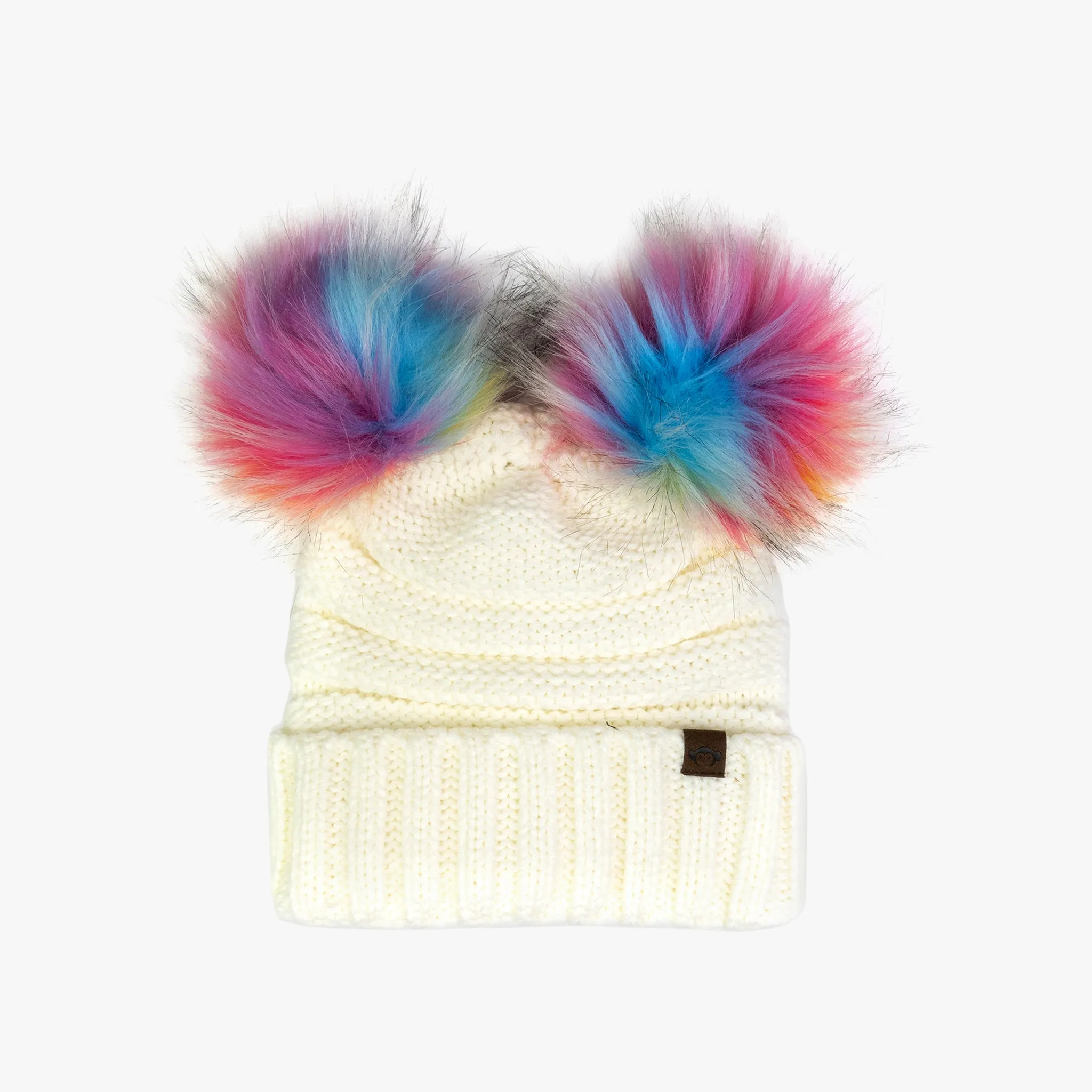 Mia Faux Fur Pom Beanie | Winter White