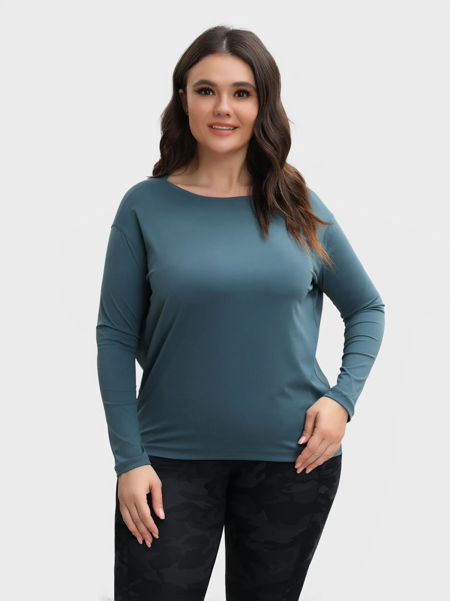 Midsize Naked Feeling Loose Long Sleeve Sports Yoga Top