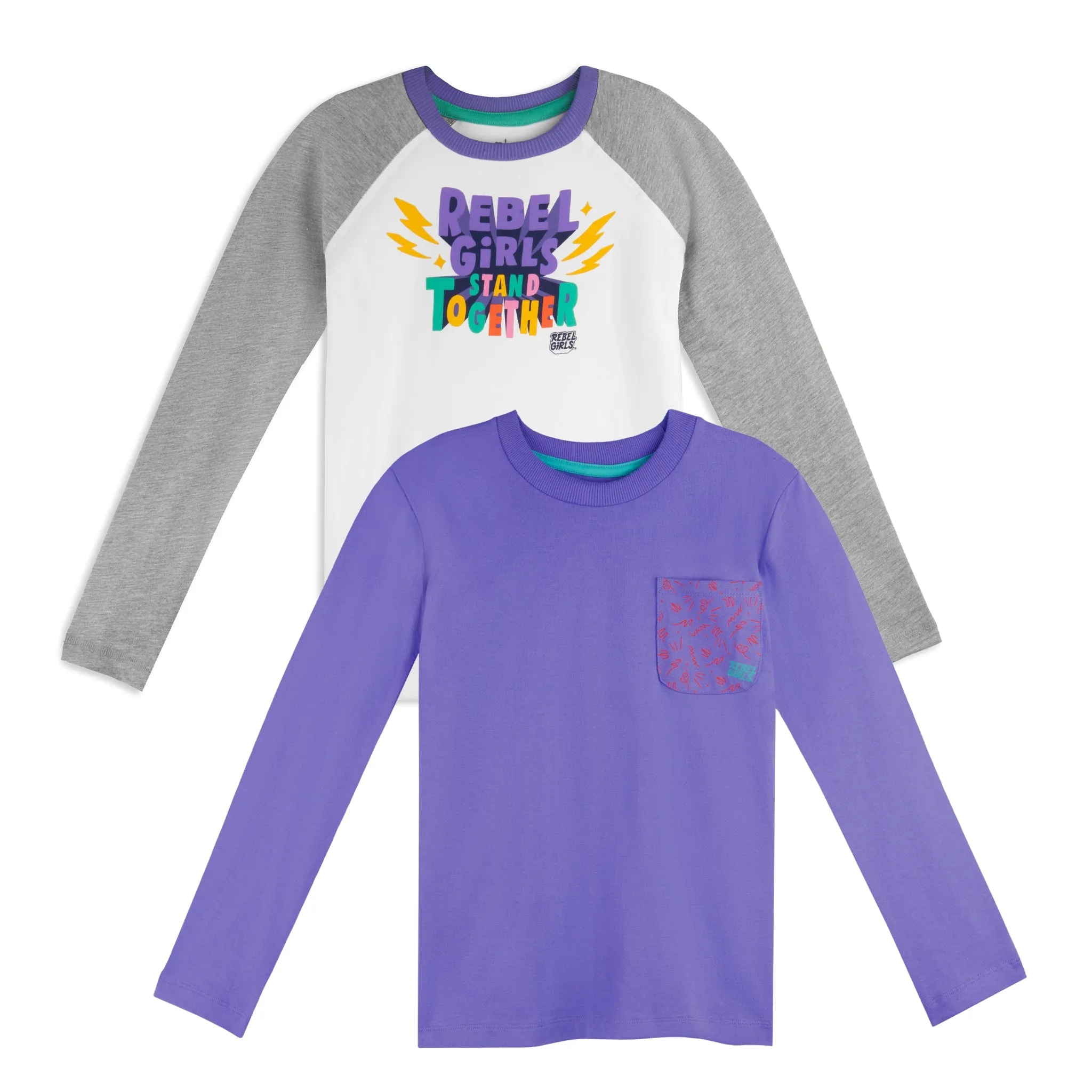 Organic Cotton Girl Shirts - Long Sleeve Tee 2 Pack