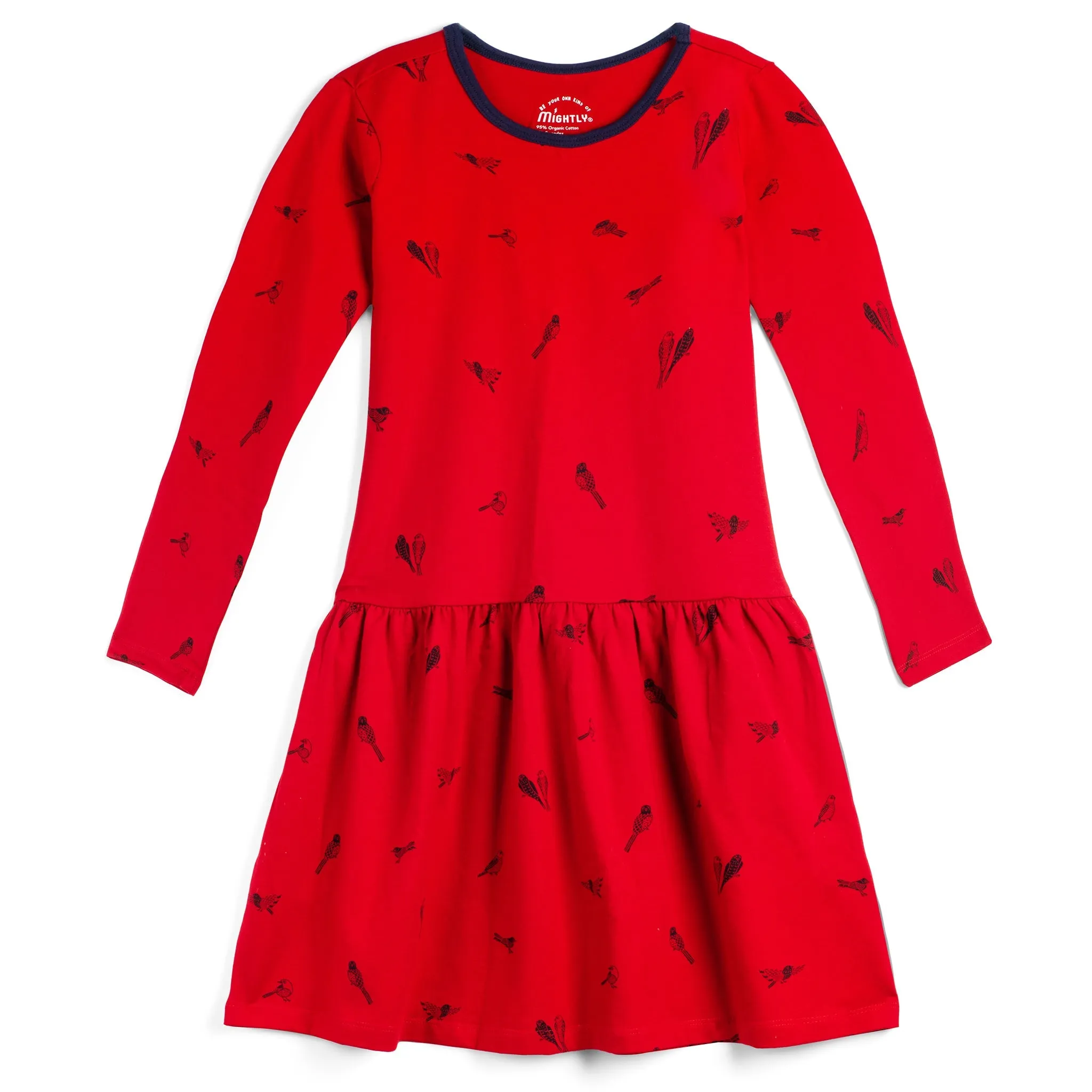 Organic Cotton Long Sleeve Drop Waist Dress FINAL SALE