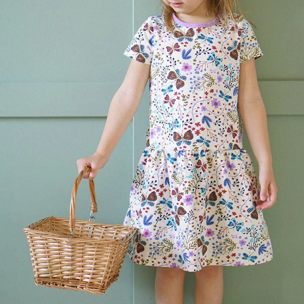 Organic Cotton Short Sleeve Drop Waist Dress