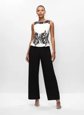 Peplum Style Wide Leg Jumpsuit